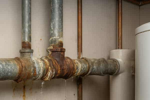 Old pipes before repair